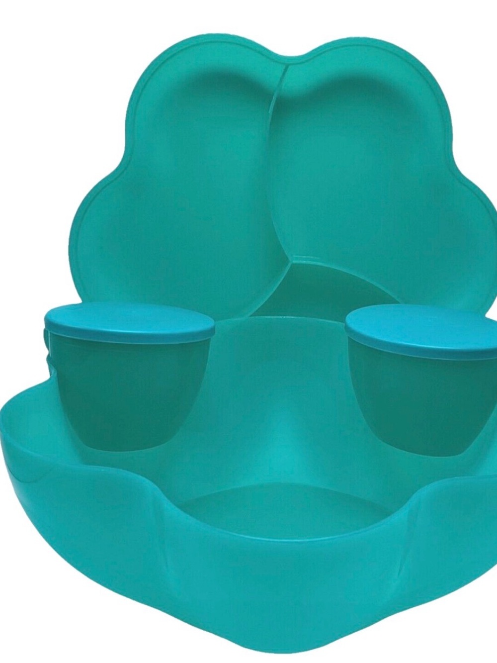 Tupperware Teal chip & Dip Serving Set - 6 piece/24 cup, NEW